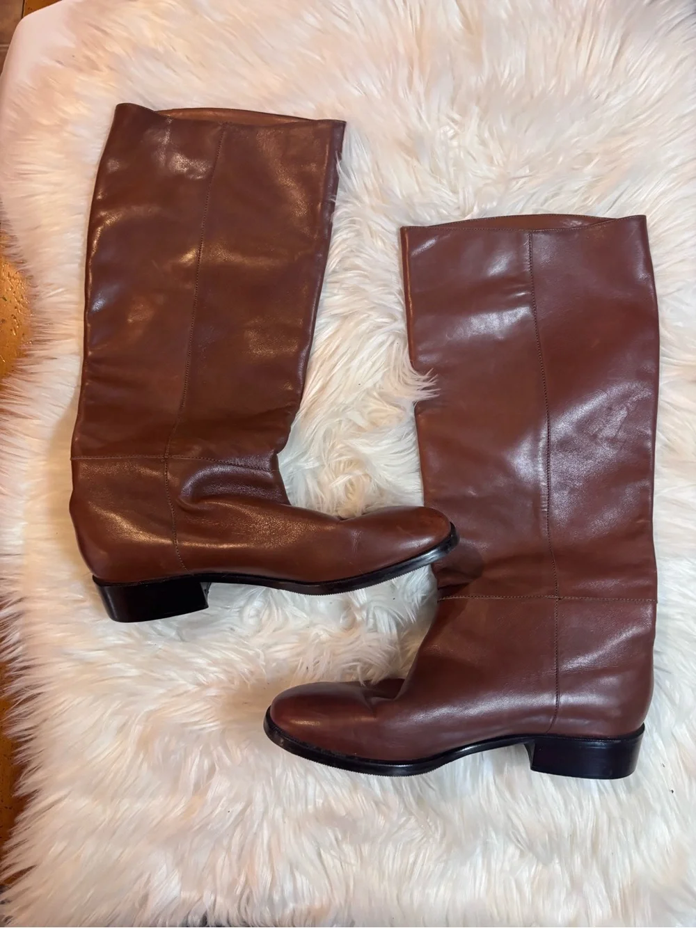 Etienne Aigner Brown Leather Over-the-Knee Riding Boots